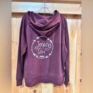 Eddie Bauer Just for the Girls Jeepsy Soul Graphic Full Zip Hoodie XXL fleece